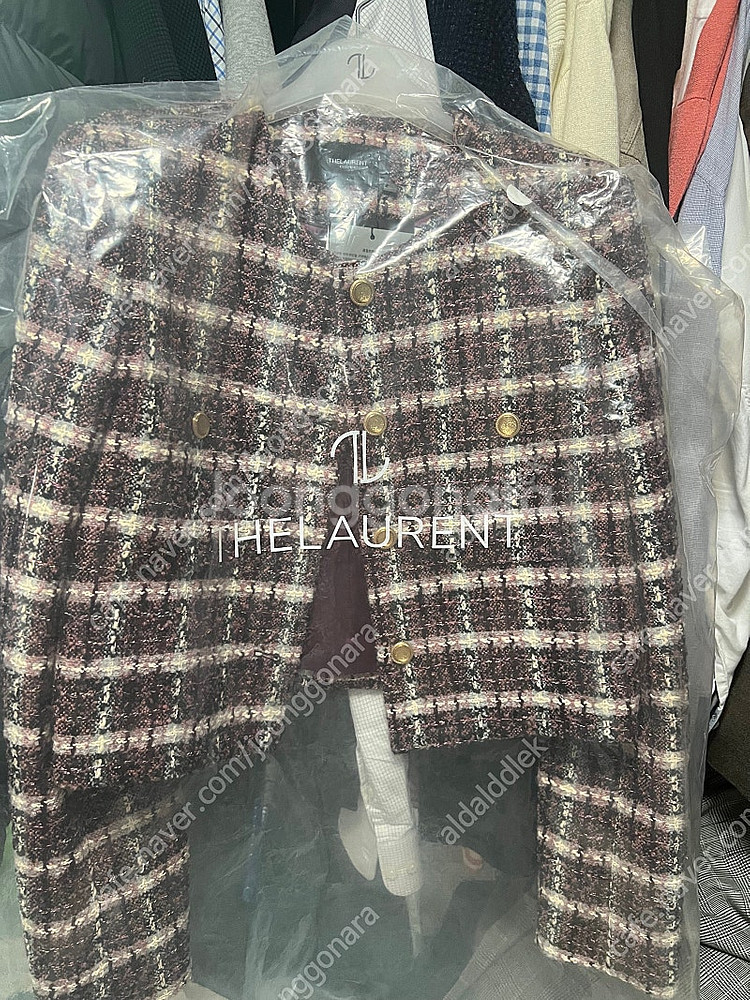 (새상품)더로랑 익스클루시브 바이올렛 트위드 자켓 그리스 s--1