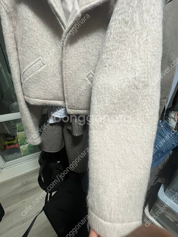 마이아이코 모헤어 크롭 자켓 도브그레이 S--5