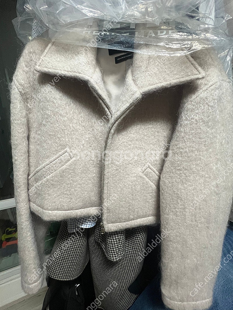 마이아이코 모헤어 크롭 자켓 도브그레이 S--8