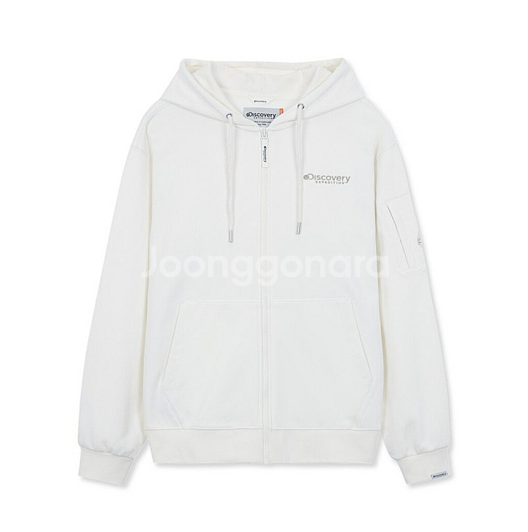 105) 디스커버리 아이보리 후드집업 자켓 점퍼--1