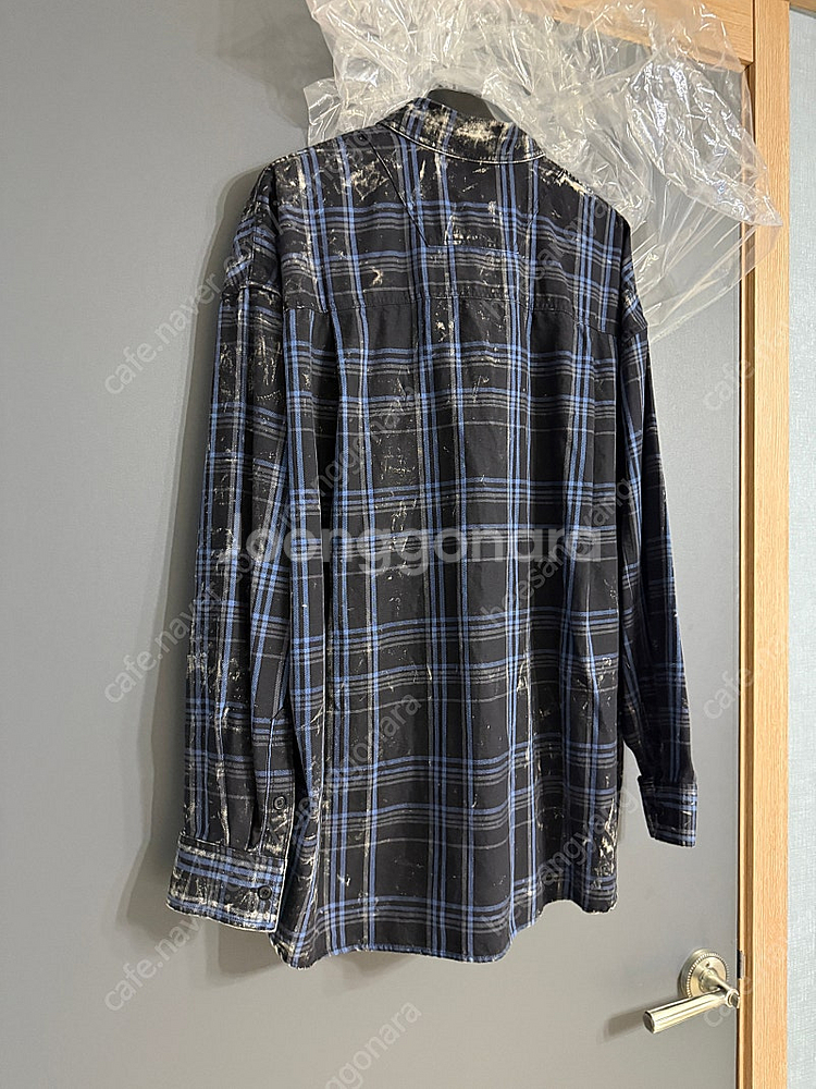 준지 / 25fw 아일랜드 워싱 블랙 체크 맥스핏 셔츠...--5