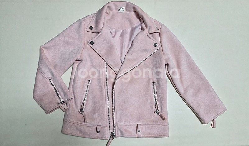 여아 130 스웨이드 라이더 자켓--1