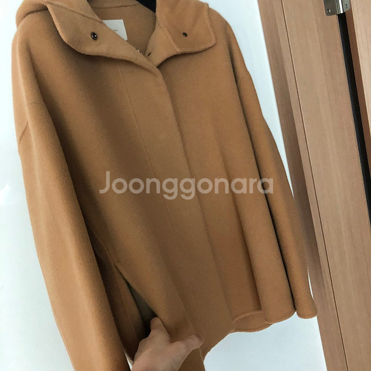 리가든 울90 후드 오버핏 박시 핸드메이드 숏코트 //...--3