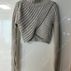 캘빈클라인 진스 ck 22년 크롭 랩 니트 스웨터 바디프로필 y2k