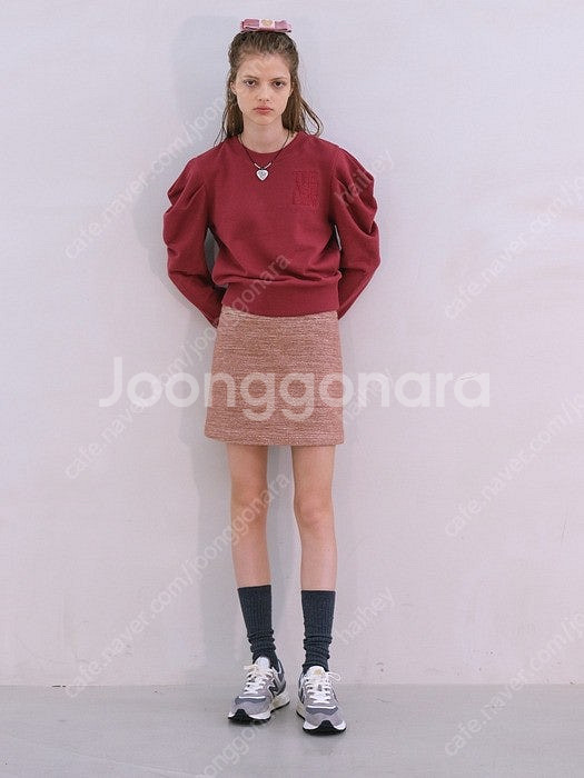 더애쉴린 울 미니 스커트 더스티로즈 (새상품)--2