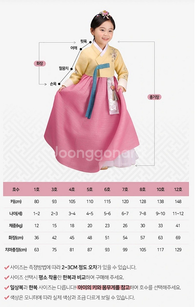 (새상품) 여아 아동 한복 4호 2개--2