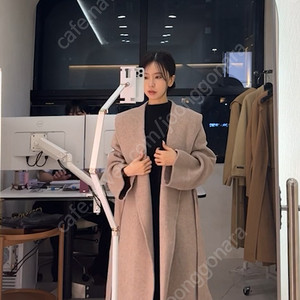 새상품) 라이트미 숄 카라 핸드메이드 코트 베이지