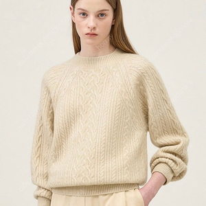 더캐시미어 캐시미어 블렌드 케이블 니트 탑