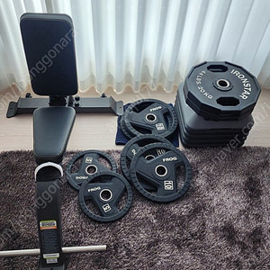 우레탄 중량원판 80kg, 1800mm바벨 중량봉, 이지바(ez바) 컬바, 숄더벤치