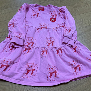 아이러브제이 고양이 셔링 원피스 m