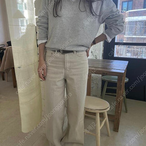 (새상품) 누스누스 nusnus 베이지데님 팬츠