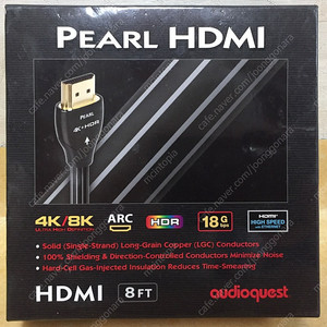 오디오퀘스트 HDMI 케이블 audioquest pearl 4K HDR cable 8ft 2.4미터