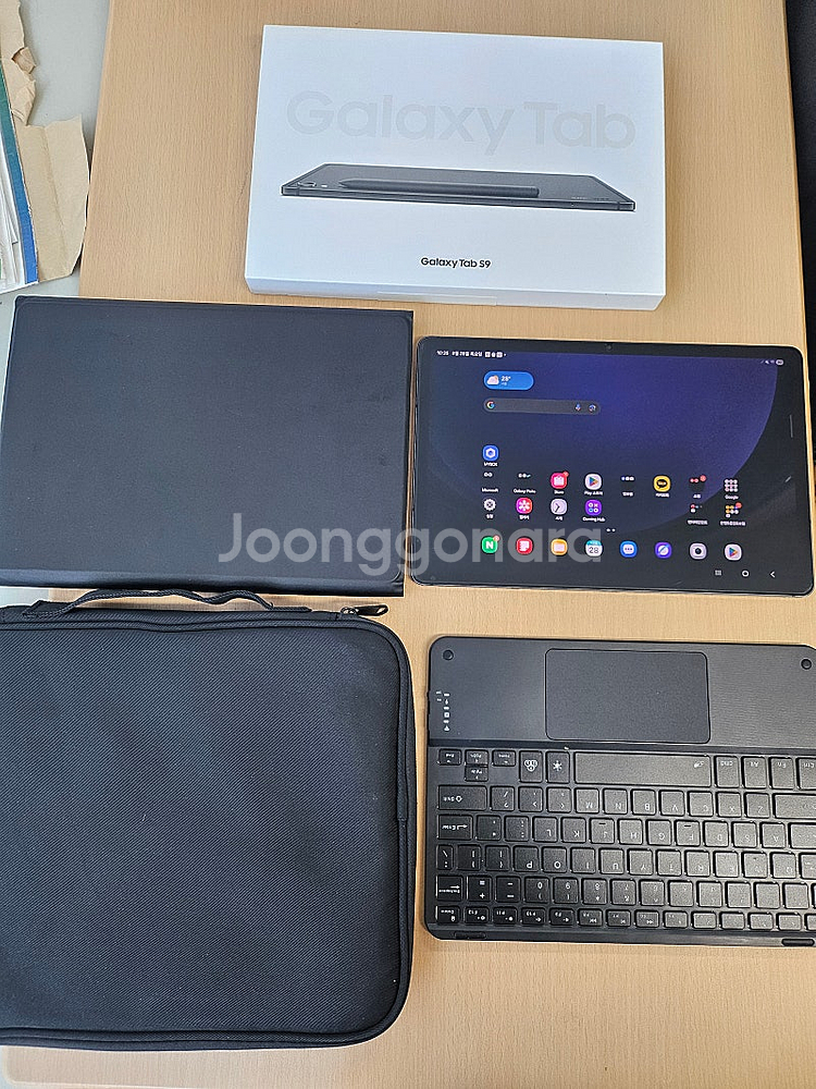갤럭시탭 S9 풀박 무선키보드 마우스 케이스 가방 포함--0
