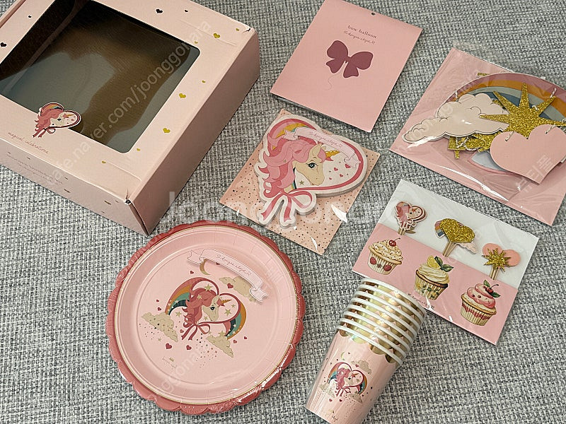 [새상품] 콩제슬래드 유니콘 파티 용품 세트--0