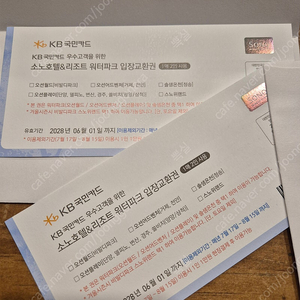 소노호텔 리조트 워터파크 입장교환권
