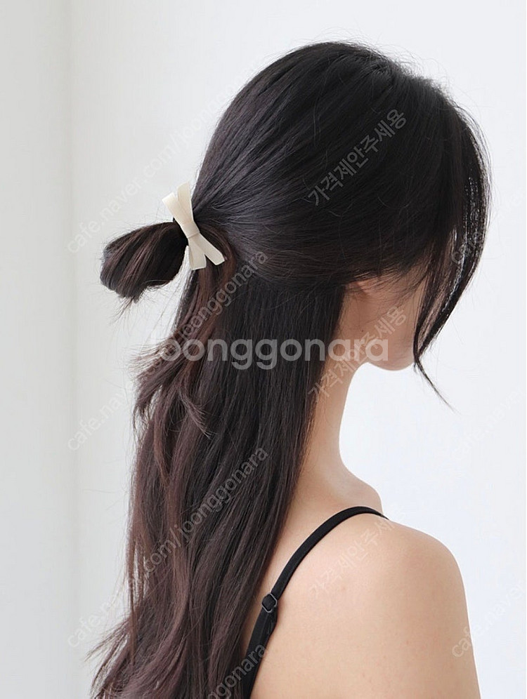 미니 헤어 리본 블랙 머리끈 2p--0