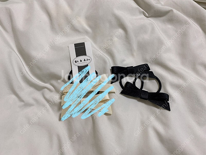 미니 헤어 리본 블랙 머리끈 2p--2