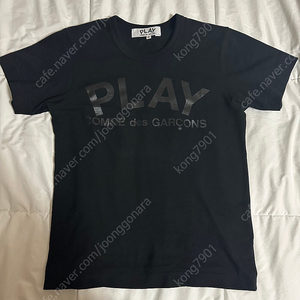 꼼데가르송 PLAY 여성용 반팔 티셔츠 블랙 S