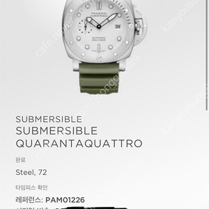 파네라이 섭머저블 비앙코 44mm PAM01226