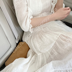 에바빈 블랑 자수 핀턱 레이스 원피스