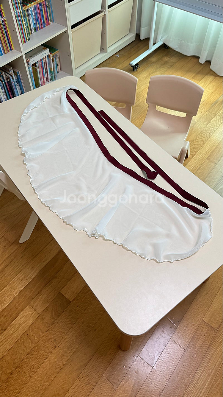 발레시모 발레스커트 아이보리 레드 1회 착용--1