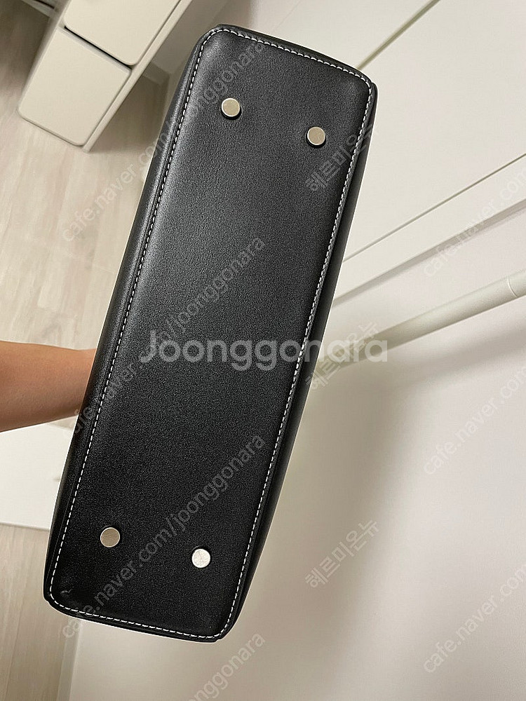 정품 헤지스 토트백 바게트백 블랙--2