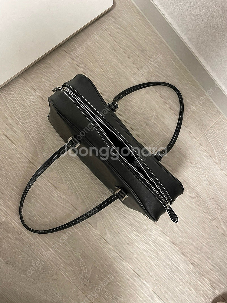 정품 헤지스 토트백 바게트백 블랙--3