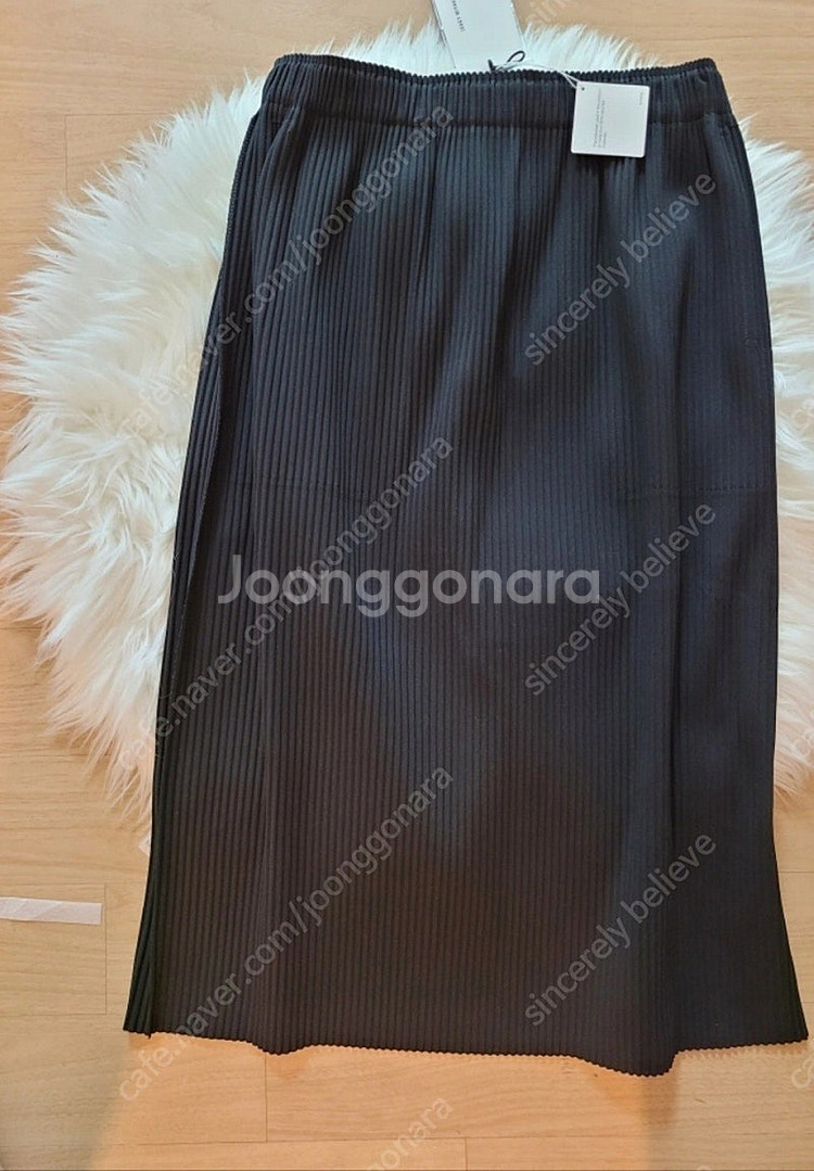 미 이세이미야케 스커트 파인니트 플리츠 블랙 F사이즈--1