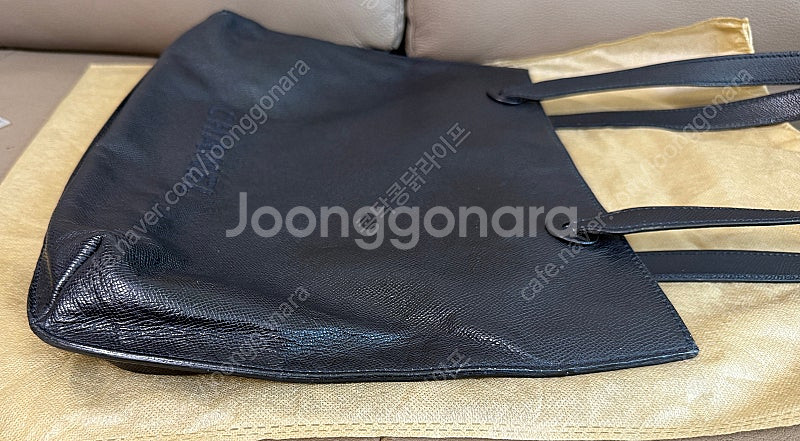 샤넬 빈티지 로고 쇼퍼 토트 숄더백 네이비--3