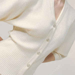 한섬 랑방 돌먼 리브 니트 가디건