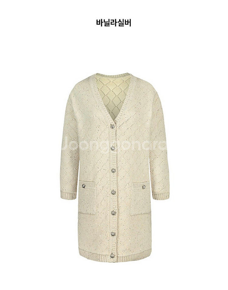 더로랑 V-neck Pearl sequins long ...--6