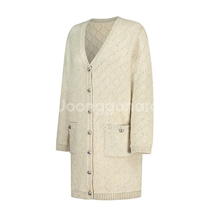 더로랑 V-neck Pearl sequins long ...--7
