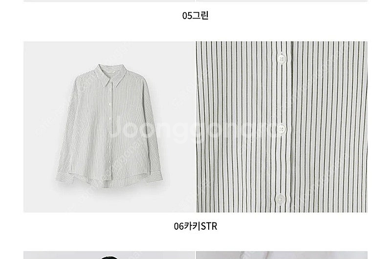 지오다노 여성 코튼린넨셔츠 s 345510 카키str ...--4