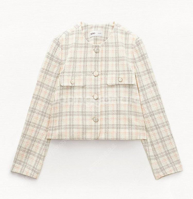 미쏘 체크 트위드 자켓스커트 셋업--6