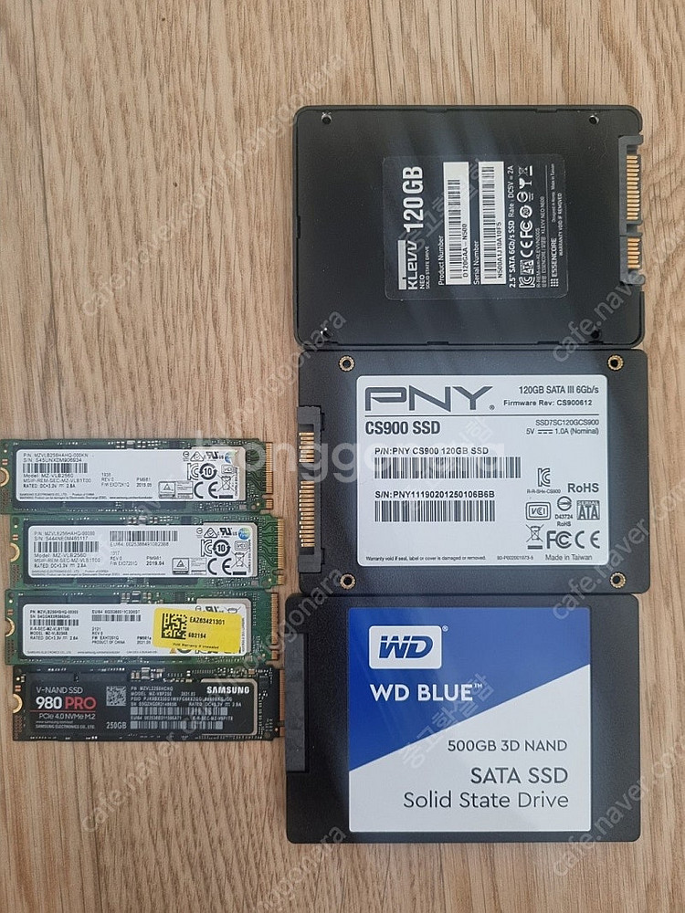 ssd , nvme 일괄 7개 팝니다 삼성,wd 등--0