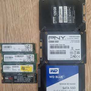 ssd , nvme 일괄 7개 팝니다 삼성,wd 등