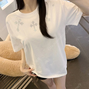 크로스 박스 루즈핏 라운드반팔
