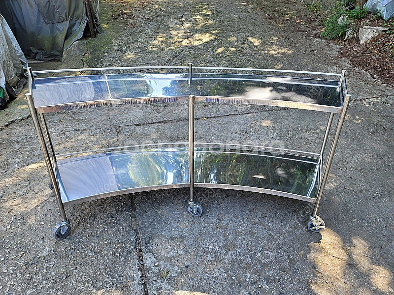 스텐 2단 드레싱카 병원카트 다용도선반 라운드형 웨건 부채꼴 U자형--0