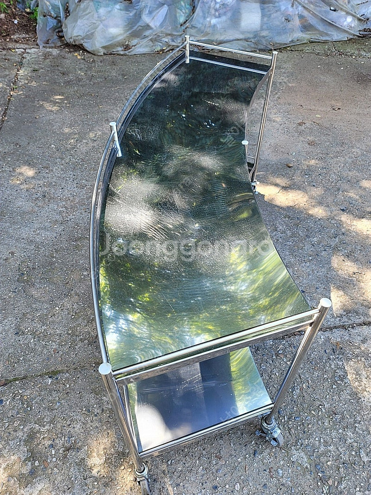 스텐 2단 드레싱카 병원카트 다용도선반 라운드형 웨건 부채꼴 U자형--2