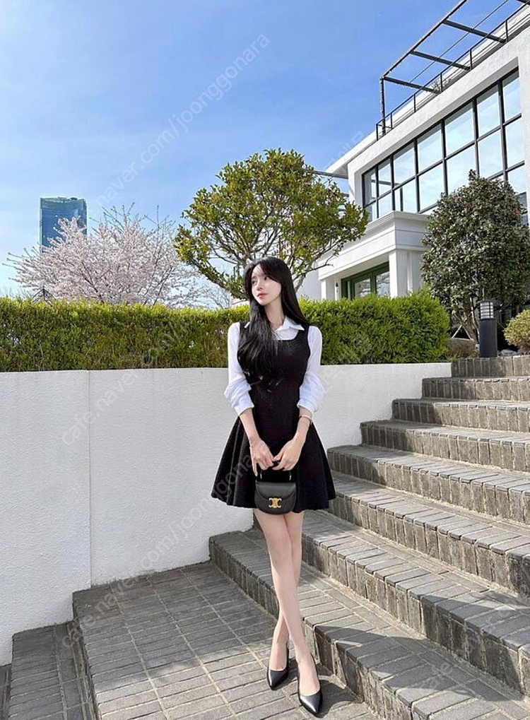 (새상품) 메이윤 제작 스프링 트위드 미니원피스 블랙 M 이미지