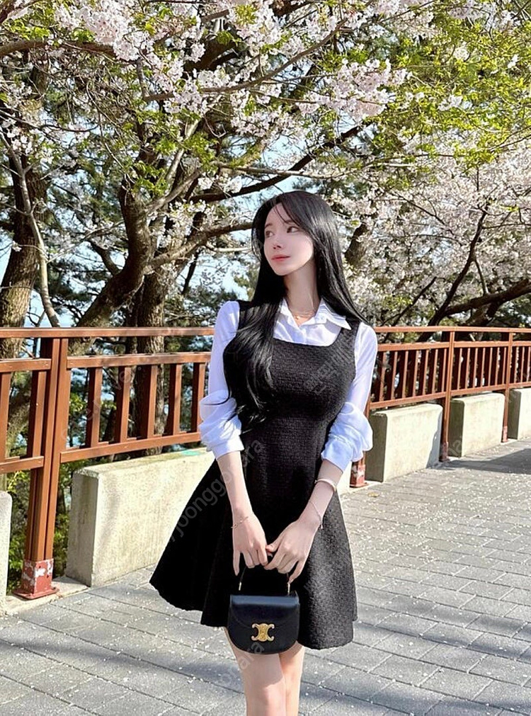 (새상품) 메이윤 제작 스프링 트위드 미니원피스 블랙 M 이미지