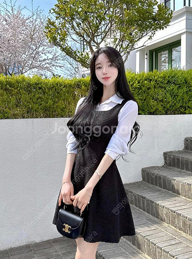 (새상품) 메이윤 제작 스프링 트위드 미니원피스 블랙 ...--5