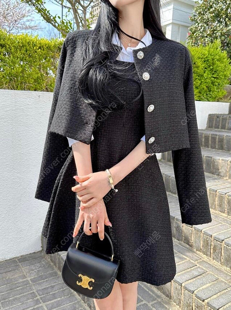 (새상품) 메이윤 제작 스프링 트위드 미니원피스 블랙 M 이미지