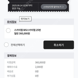 아이콘매치 2일차 스카이펍ws 좌석 1자리
