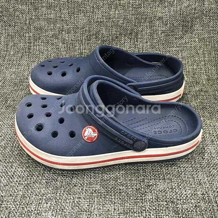 크록스 키즈 크록 밴드 클로그 네이비 샌들 슬리퍼(190)_vinst--1