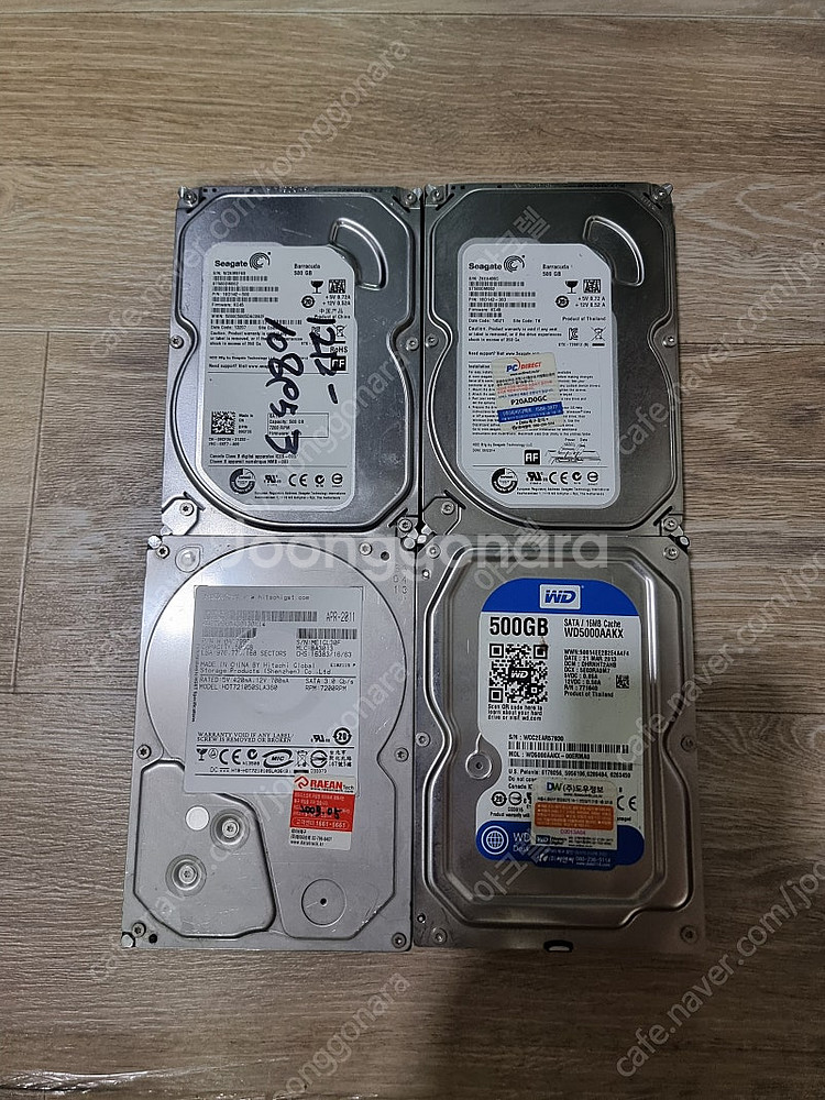 HDD 3.5인치 500G 4개 팝니다. 개당 5000...--0