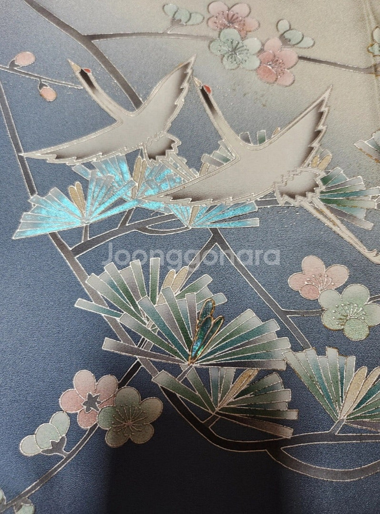 실크 호몬기 기모노 성인식 졸업사진 일본 전통의상--4