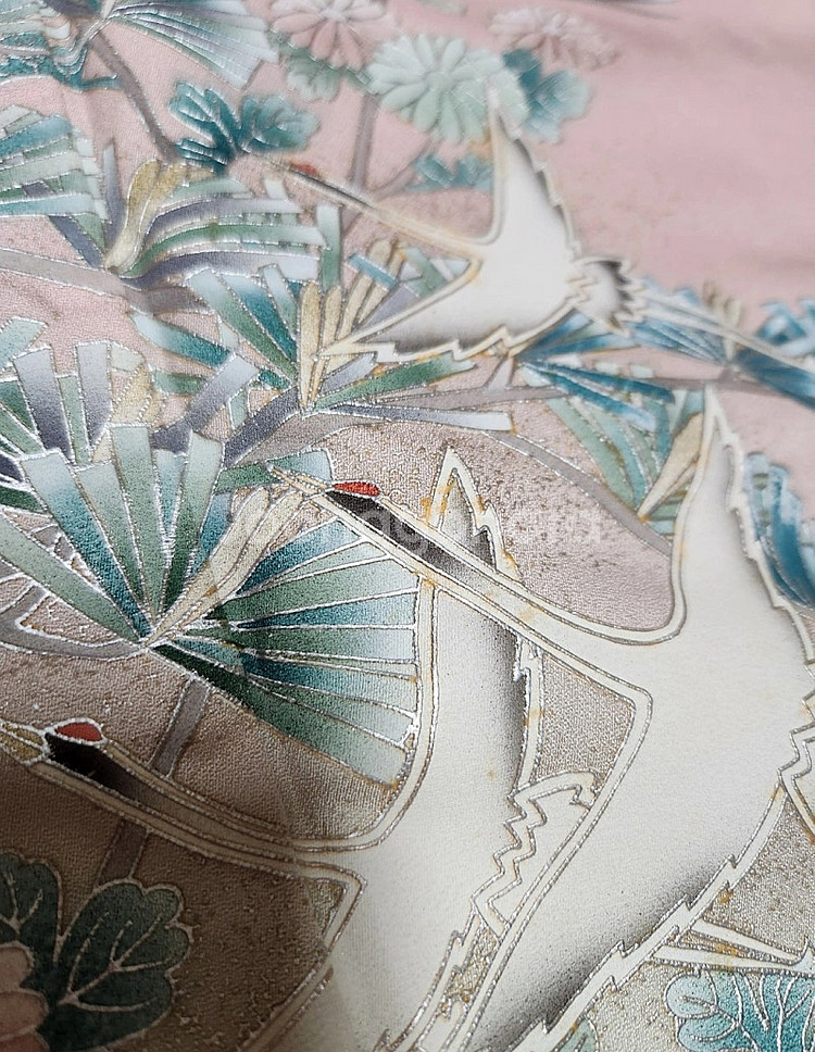 실크 호몬기 기모노 성인식 졸업사진 일본 전통의상--5