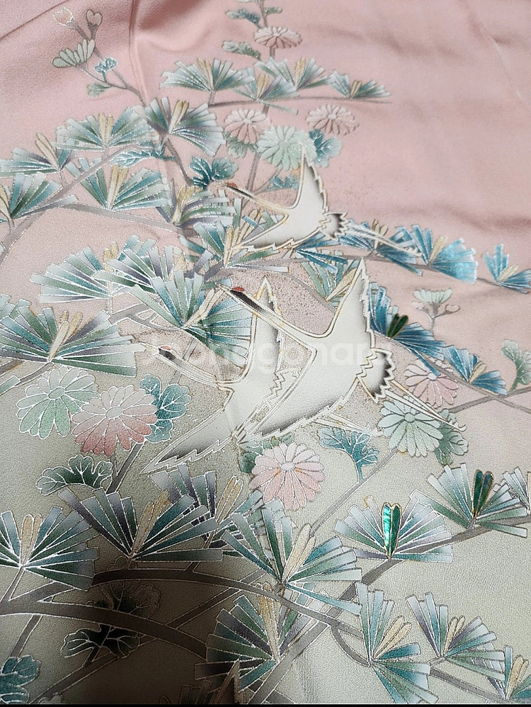 실크 호몬기 기모노 성인식 졸업사진 일본 전통의상--6