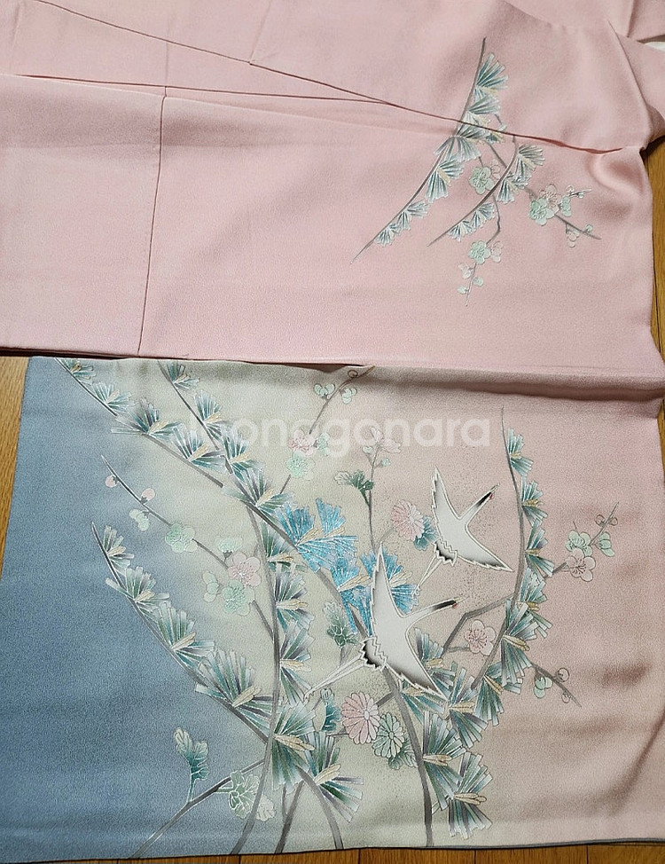 실크 호몬기 기모노 성인식 졸업사진 일본 전통의상--7